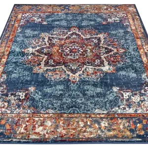 Zniżka Dywan klasyczny Luxor Rozeta niebieski 200 cm x 280 cm
