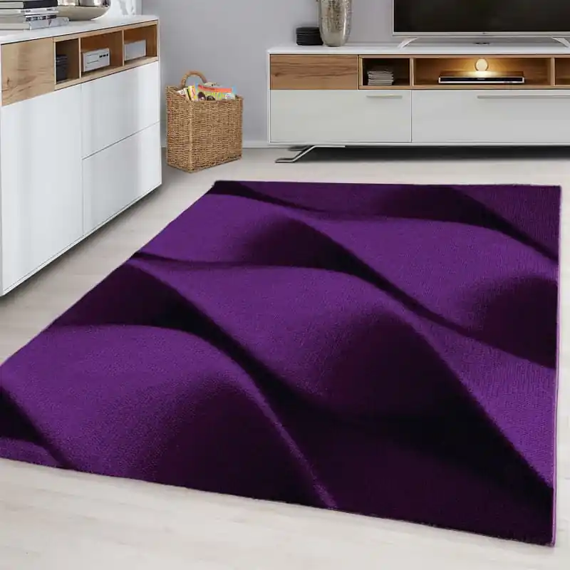 Zniżka Dywan nowoczesny Parma fale fioletowy 240 cm x 340 cm