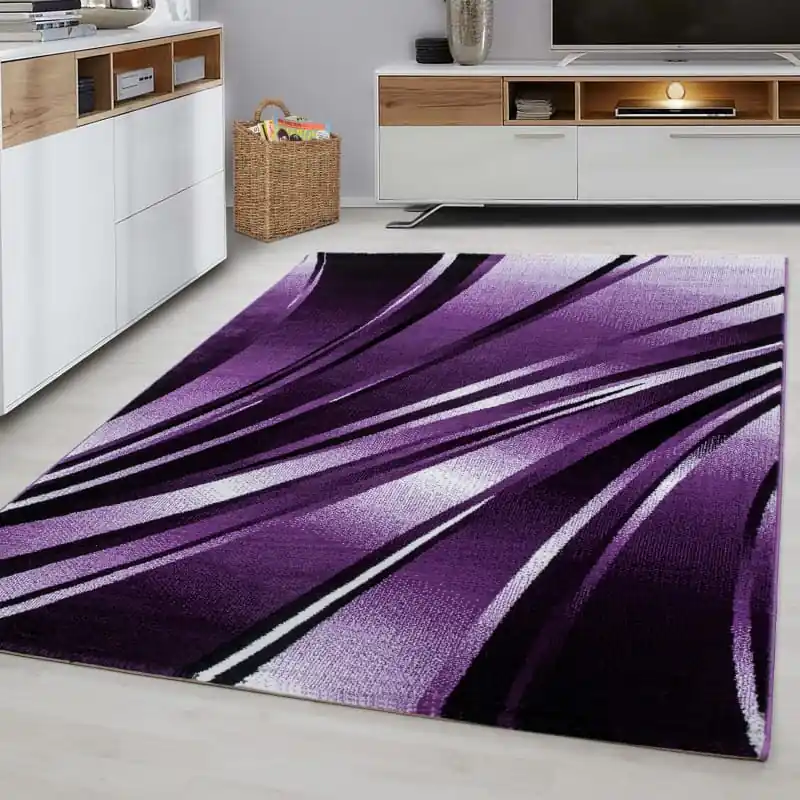 Zniżka Dywan nowoczesny Parma linie fioletowy 200 cm x 290 cm