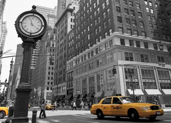 Zegar na Avenue, New York BW - fototapeta Wybór klientów