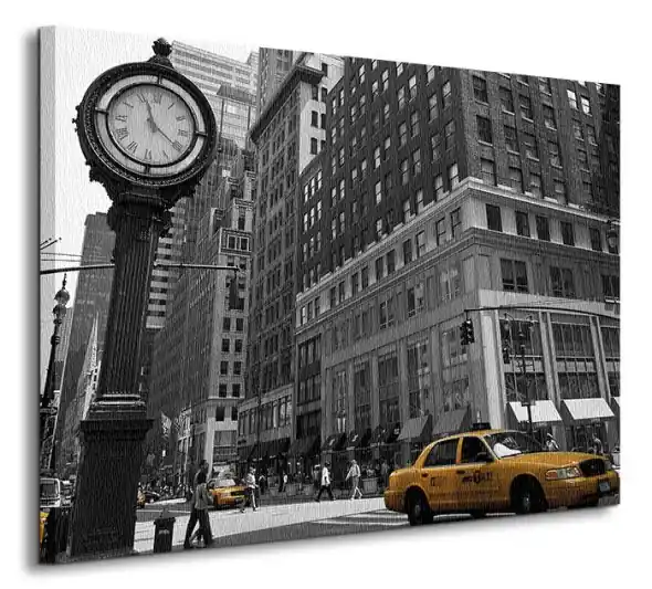 Zegar na Avenue, New York BW - Obraz na płótnie Nie przegap