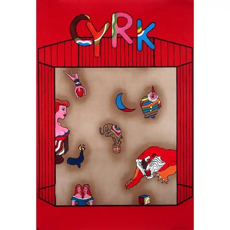 Square Circus Ring, Polish Cyrk Poster Obniżka ceny
