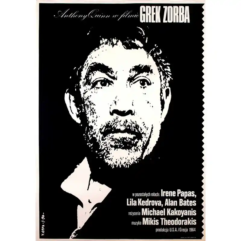 Zorba the Greek, Polish Film Poster Designed by Jakub Erol, 1990 Oferta czasowa