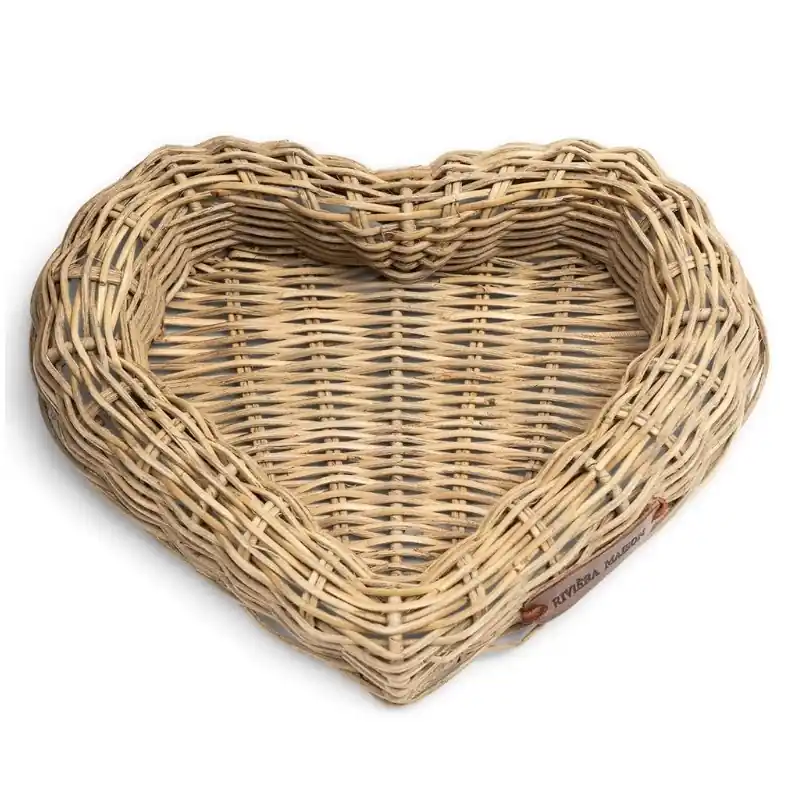 Obniżka ceny Tacka Loving rattanowa w kształcie serca, wyplatana, Riviera Maison