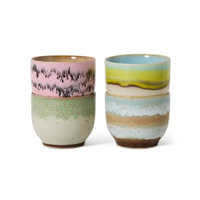 Zestaw kubków ceramicznych Deco 70‘s do kawy, HKliving Nie przegap