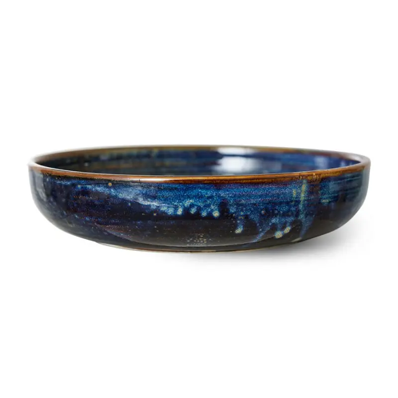 Talerz głęboki L Chef Ceramics Rustic Blue, HKLiving Wysoka jakość