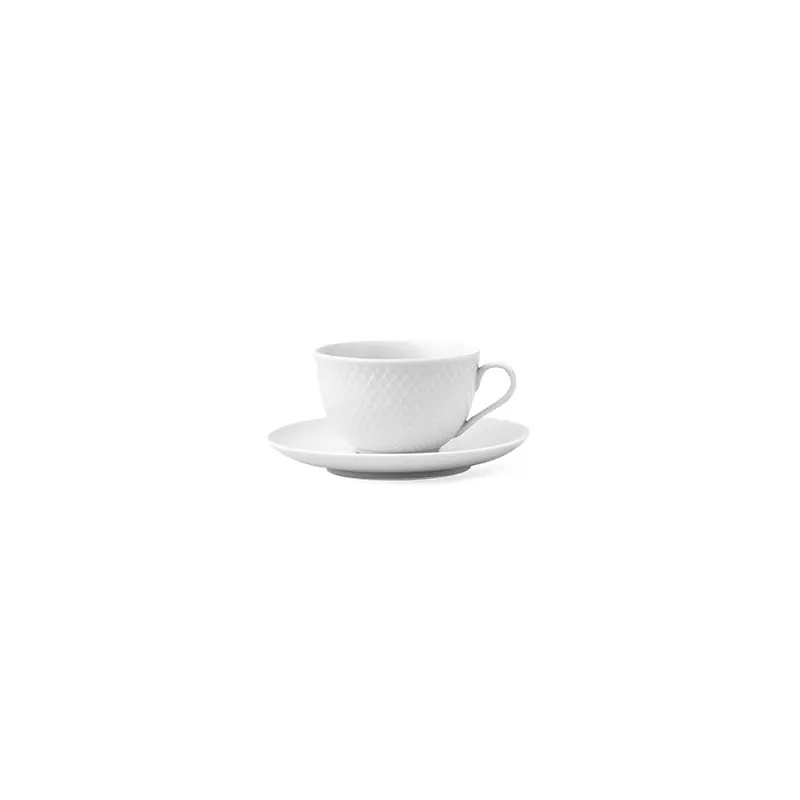 Bezpieczne zakupy Filiżanka do herbaty Rhombe 240ml, biała, Lyngby Porcelain