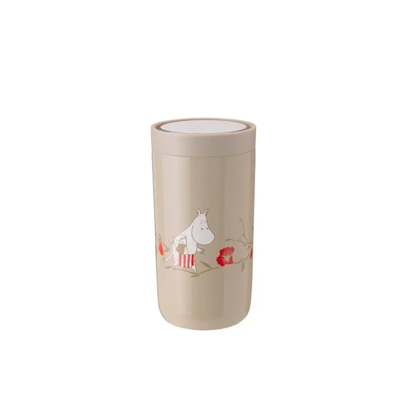 Taniej Kubek Tea Party Muminki termiczny To- Go, beżowy 200 ml, Stelton