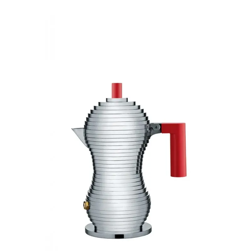 Darmowy zwrot Kawiarka Pulcina do kawy 70ml, ciśnieniowa, czerwona, Alessi