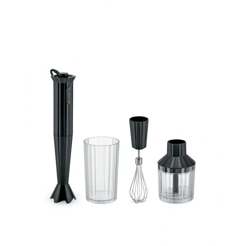 Blender ręczny Plisse z akcesoriami, czarny, Alessi Ekspresowa dostawa