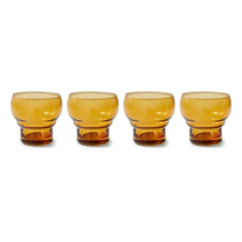 Zestaw 4 szklanek 70‘s amber, HKLiving Nowy