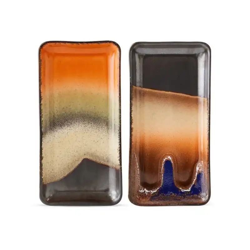 Cena promocyjna Zestaw 2 tacek ceramicznych 70‘s twenty four hours, HKLiving