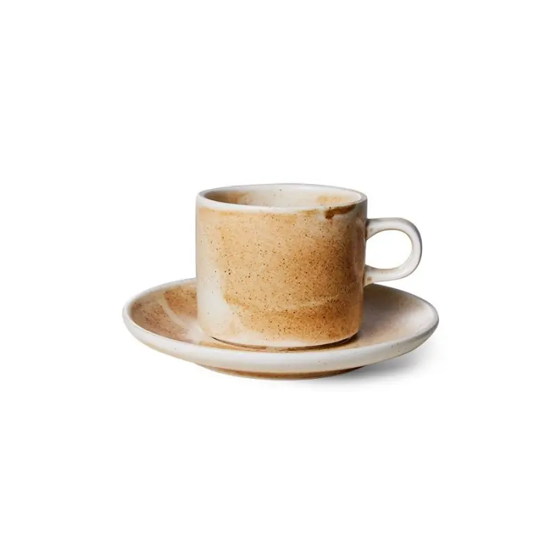 Kup online Filiżanka ze spodkiem HOME CHEF CERAMICS, rustykalny kremowy, HKliving