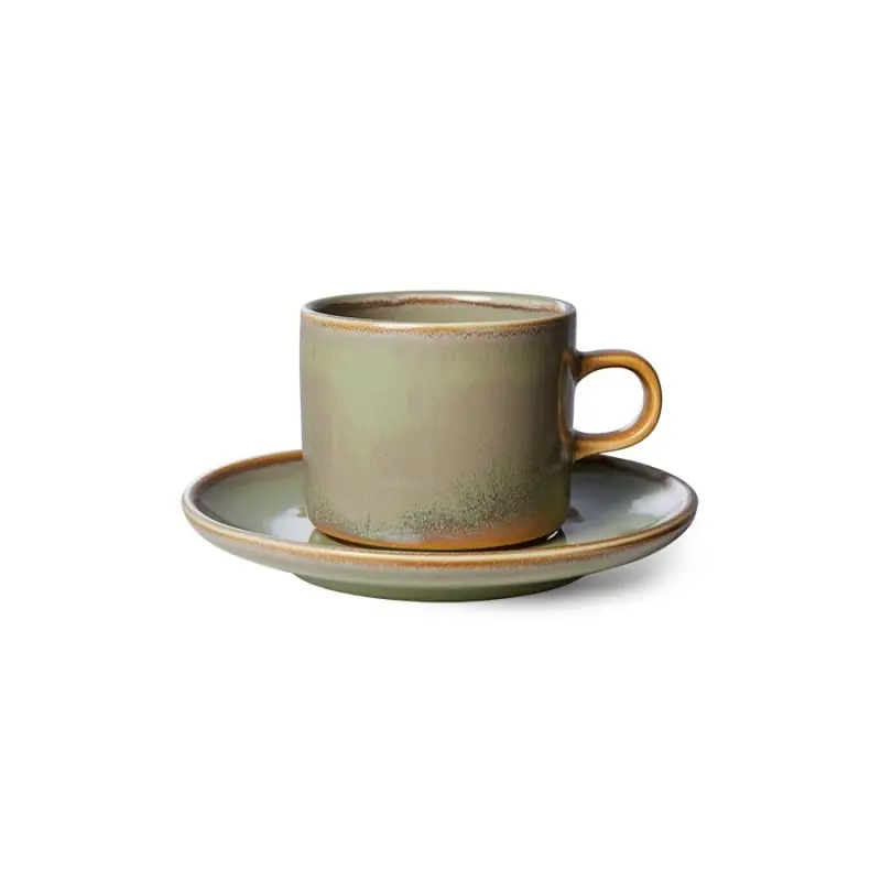 Oferta limitowana Filiżanka ze spodkiem HOME CHEF CERAMICS, zielony, HKliving