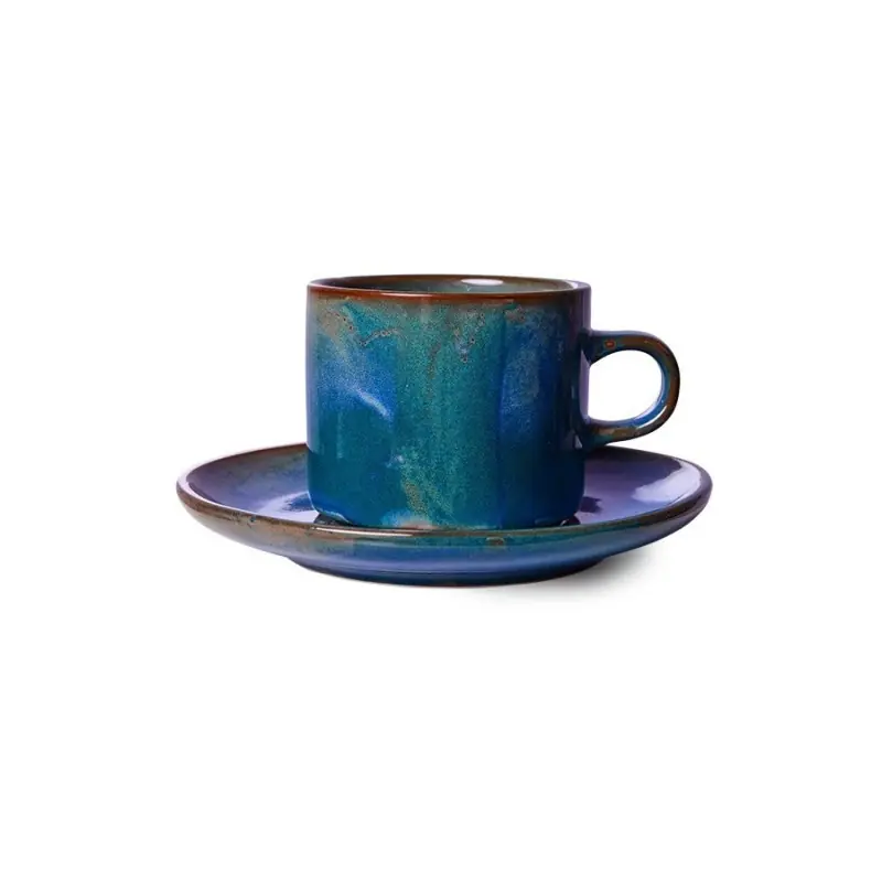 Promocja Filiżanka ze spodkiem HOME CHEF CERAMICS, rustykalny niebieski, HKliving