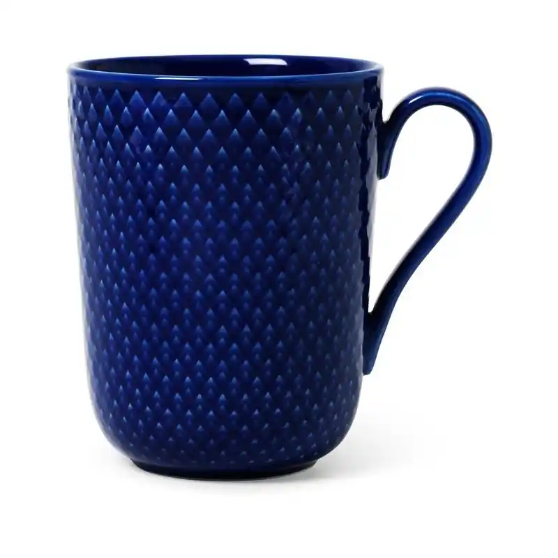 Premium Granatowy kubek Rhombe, Lyngby Porcelain