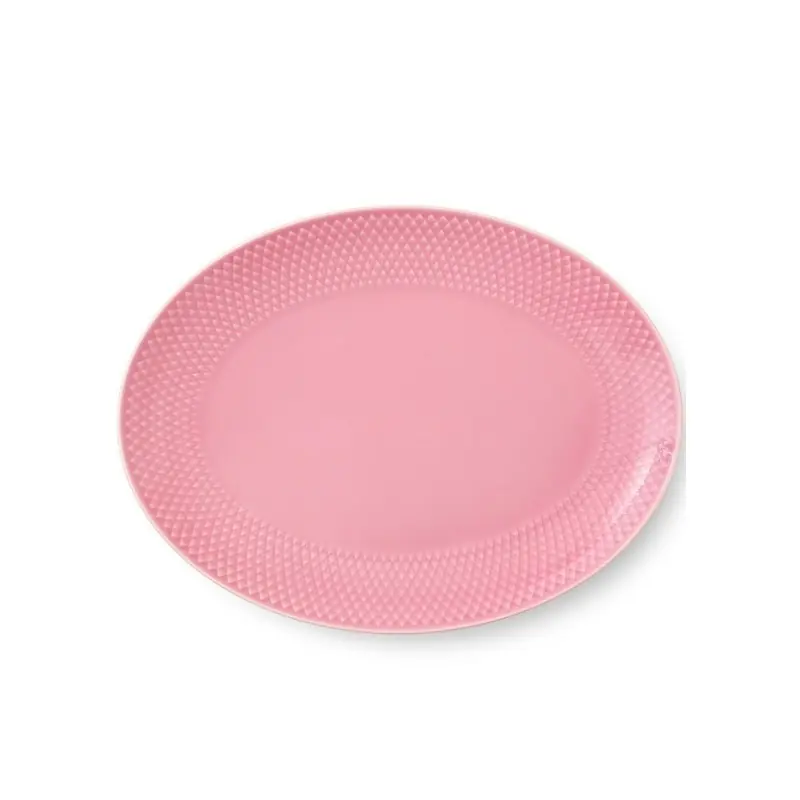 Półmisek owalny, Rhombe, różowy, Lyngby Porcelain Bezpieczne zakupy