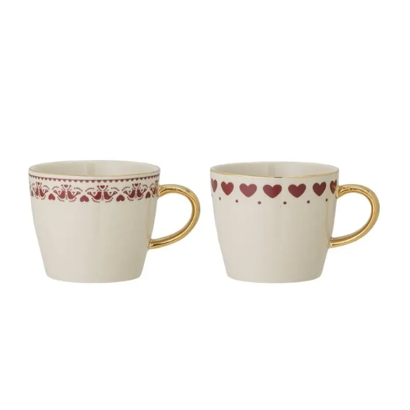 Oferta limitowana Komplet dwóch kubków z sercami Jolly, Bloomingville
