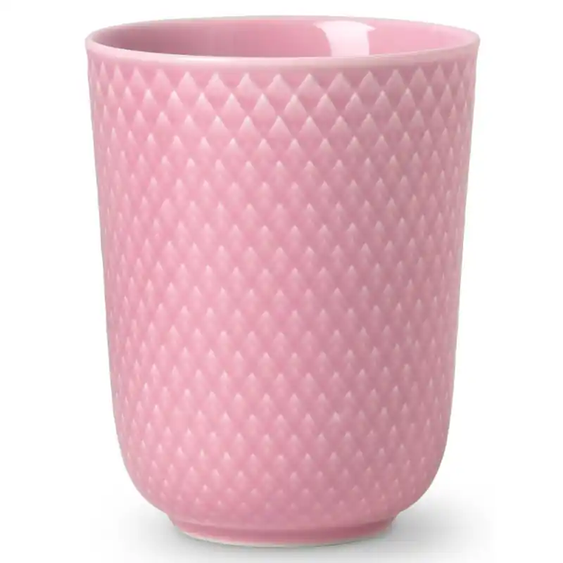 Bezpieczna płatność Różowy kubek bez ucha 330ml Rhombe, Lyngby Porcelain