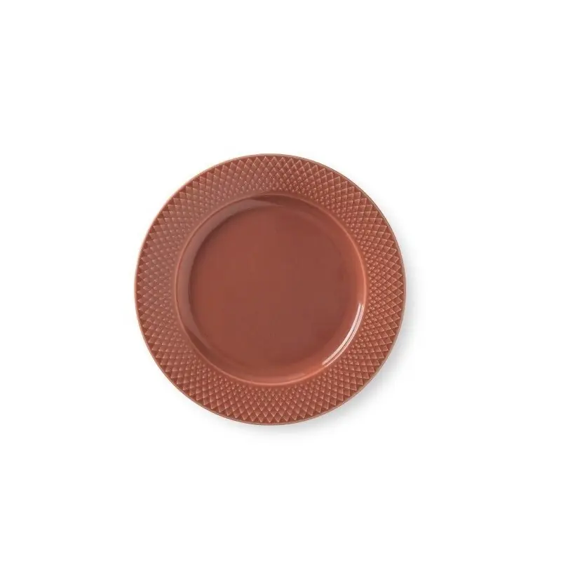 Obniżka ceny Talerz Rhombe Ø23 cm, teracota, Lyngby Porcelain