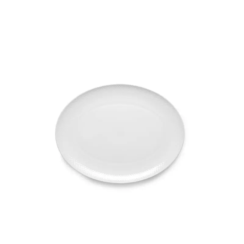 Talerz do serwowania biały, Rhombe Ø32cm, Lyngby Porcelain Tani