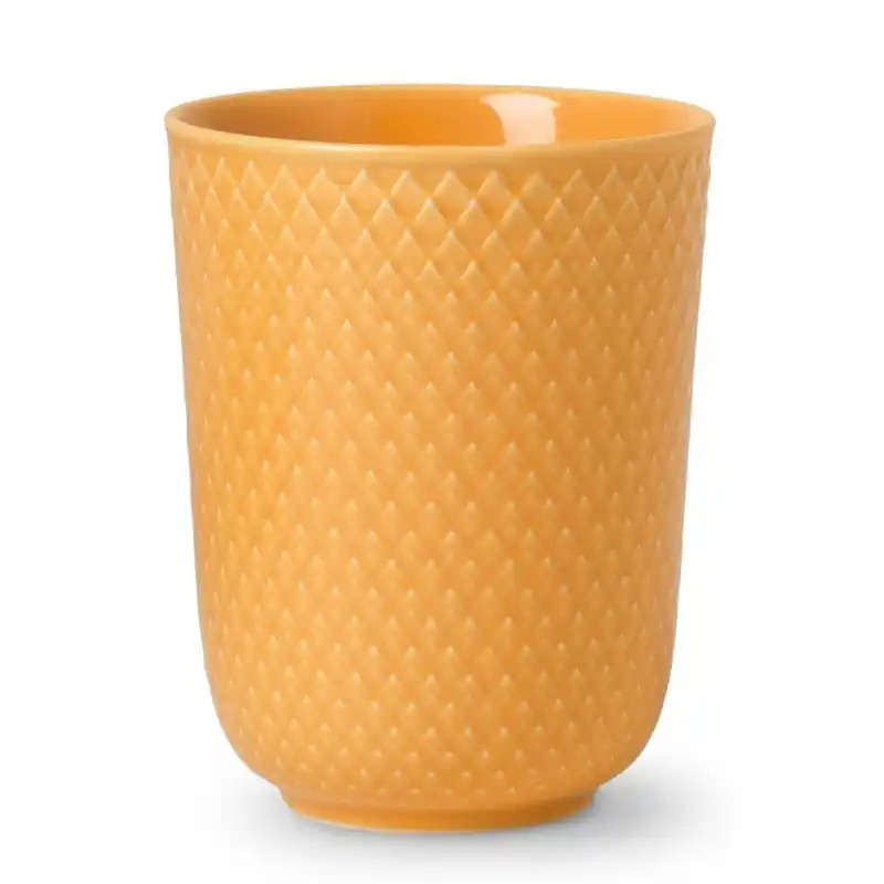 Żółty kubek bez ucha Rhombe, Lyngby Porcelain Bezpieczna płatność