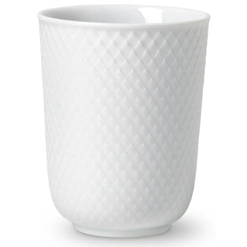 Zniżka Biały kubek bez ucha Rhombe, Lyngby Porcelain