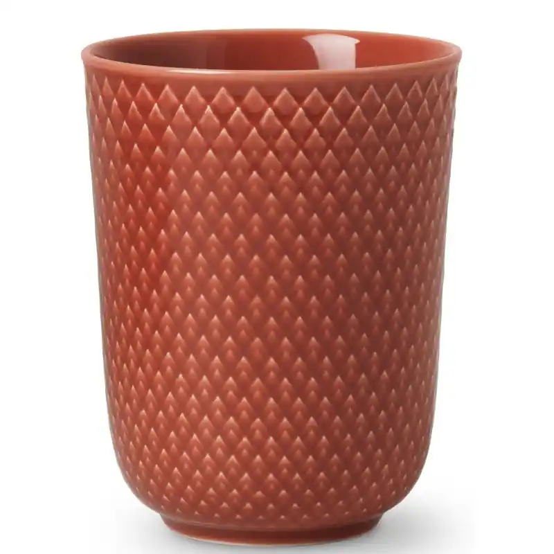 Kubek bez ucha teracota Rhombe, Lyngby Porcelain Ostatnie sztuki