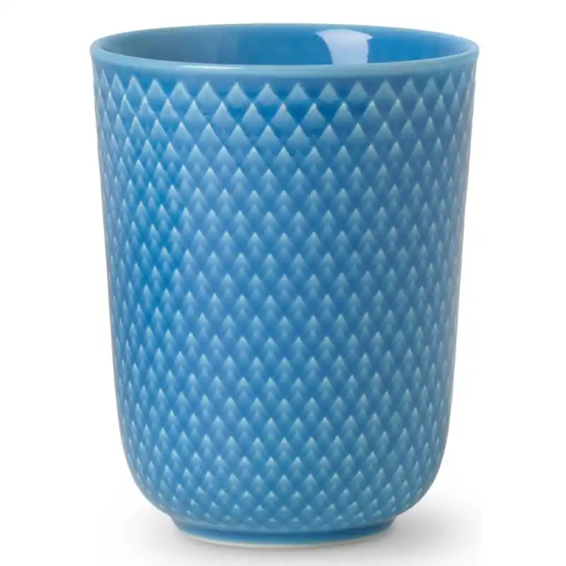 Bezpieczna płatność Niebieski kubek bez ucha Rhombe, Lyngby Porcelain