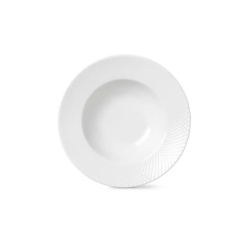 Talerz głęboki Rhombe Ø24,5 cm, biały, Lyngby Porcelain Wysoka jakość