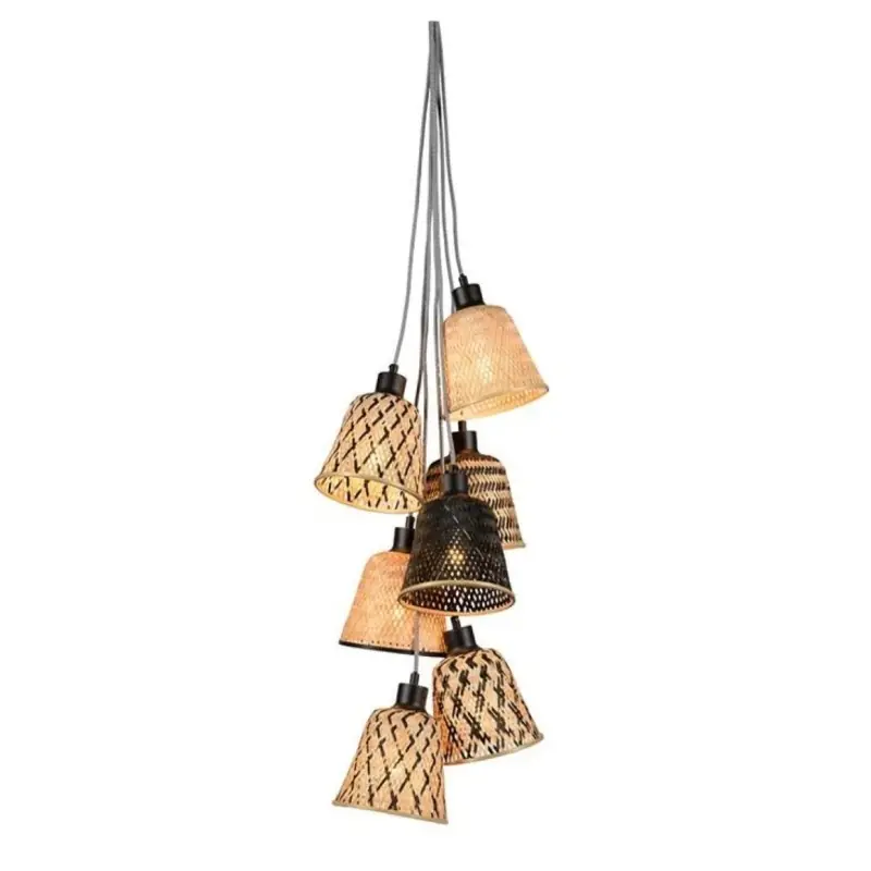 Lampa wisząca Kalimantan bambusowa, 7 kloszy, Good and Mojo Oferta