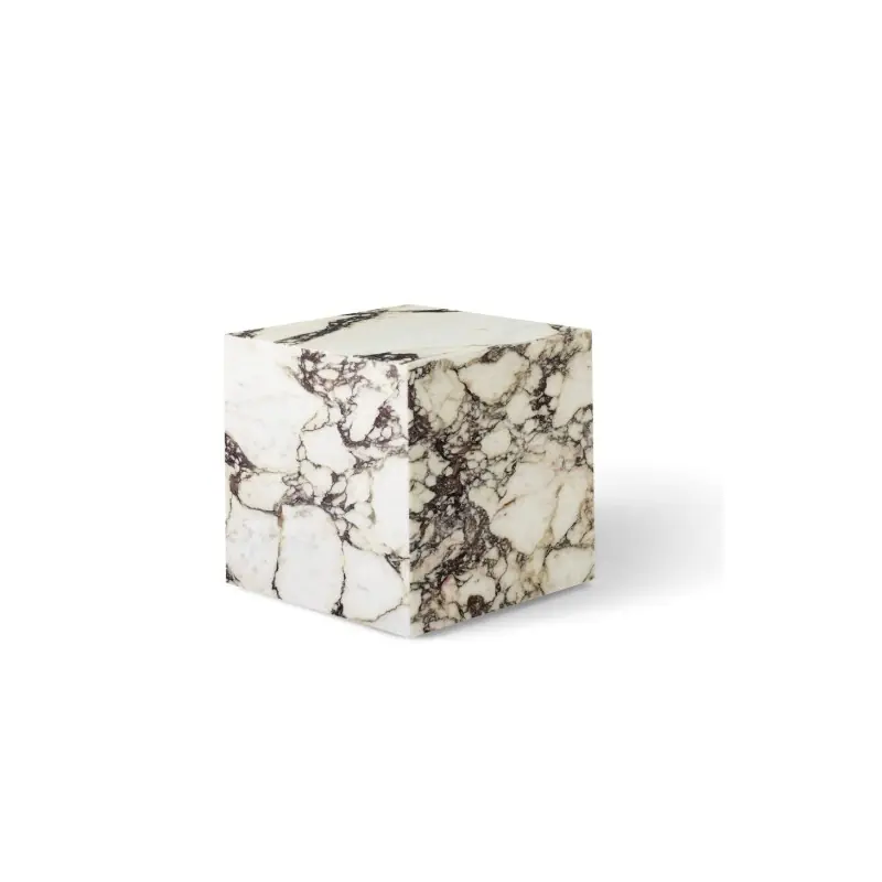 Bezpieczna płatność Marmurowy postument Plinth Cubic, Rose Calacatta, Audo
