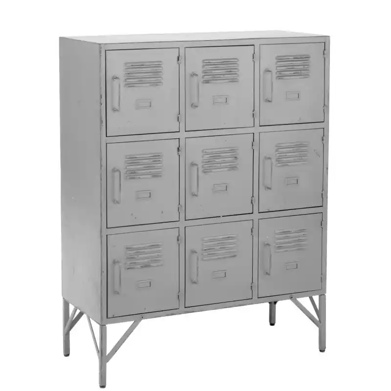 Komoda 9-drzwiowa metalowa,srebrny, J-Line Ostatnia szansa