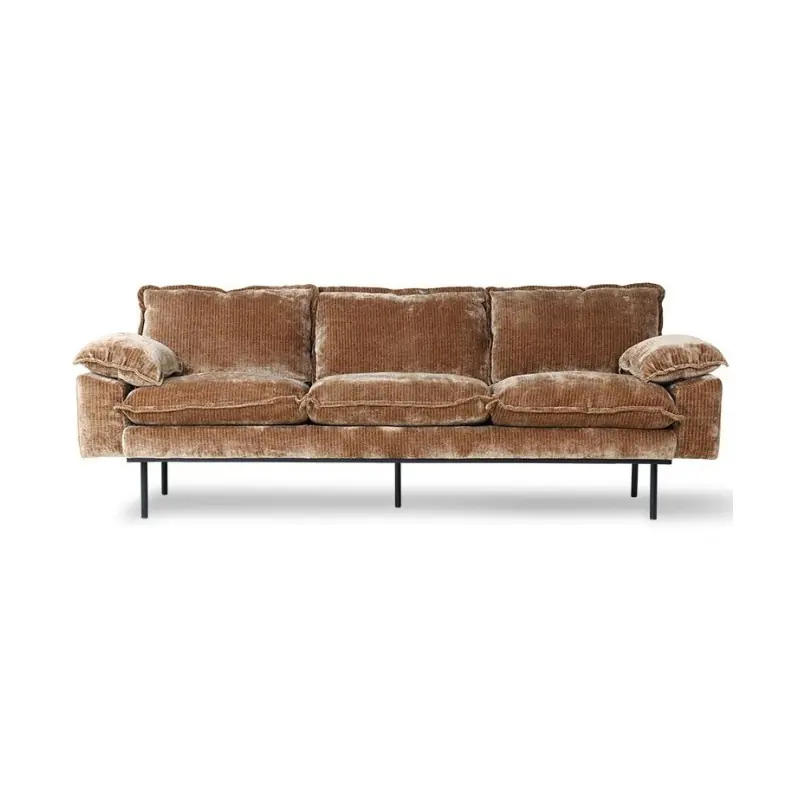 Ostatnie sztuki Sztruksowa sofa Retro Velvet, postarzane złoto 3-osobowa, HKliving