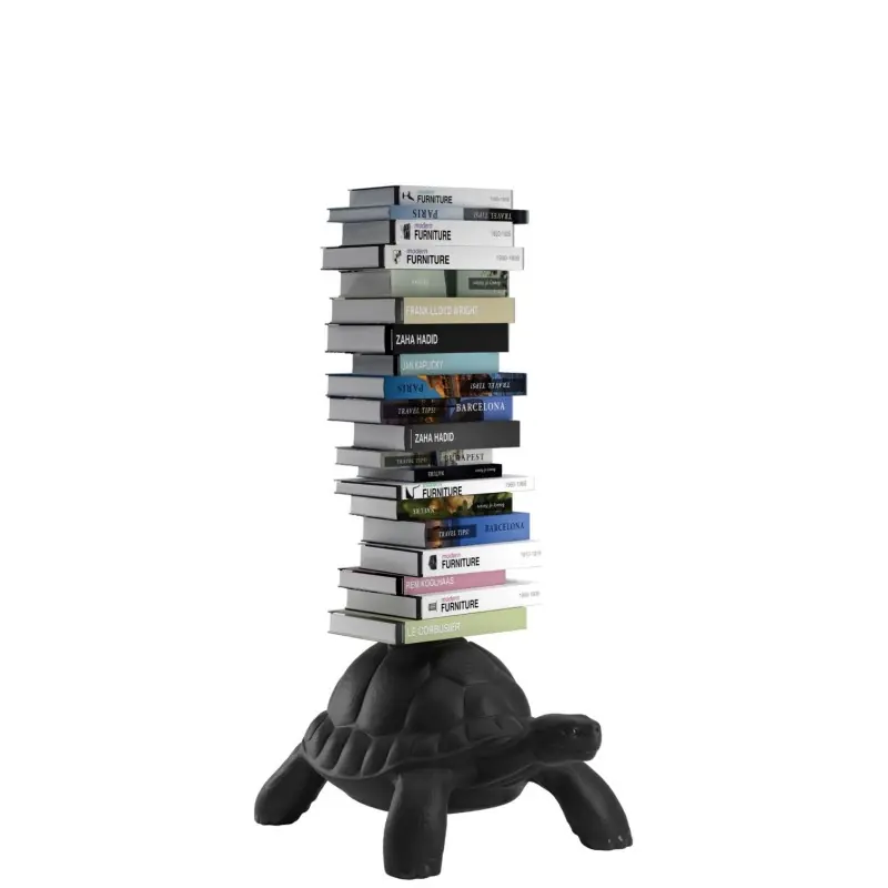 Okazja Regał na książki czarny Turtle Carry, QeeBoo