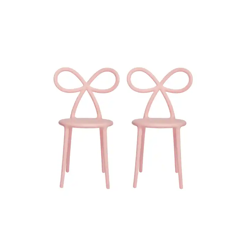 Promocja komplet krzeseł Ribbon, 2 szt. różowy mat, QeeBoo