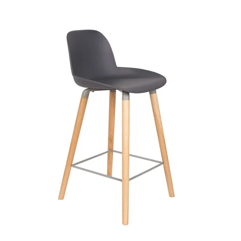 Ograniczona ilość stołek barowy niski Albert Kuip, 89 cm ciemnoszary, Zuiver
