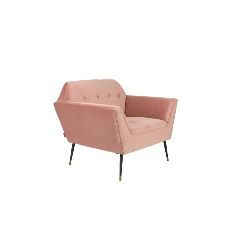 OUTLET aksamitny fotel lounge Kate, różowy, Dutchbone Sprawdź teraz