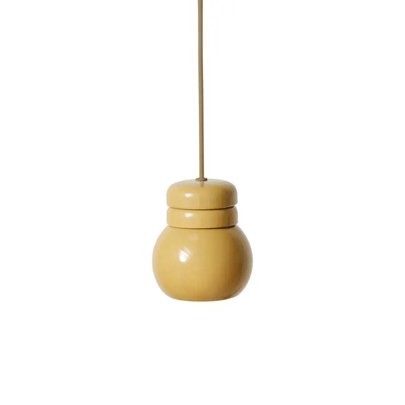Lampa wisząca, ceramiczna Bulb, musztardowa, HKLiving Ostatnie sztuki