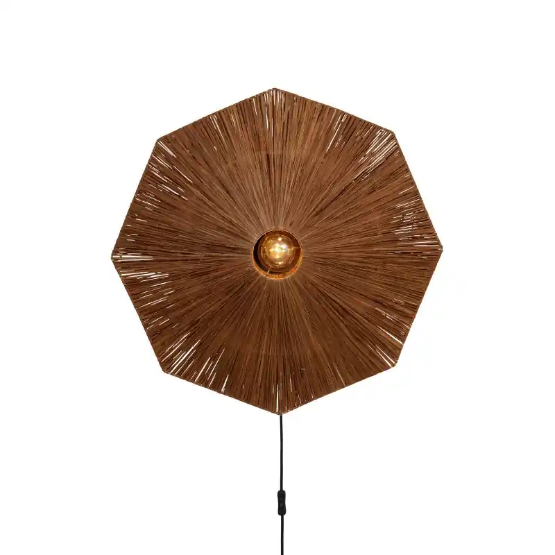 Lampa ścienna Panama Octagon L, brązowa, Good&Mojo Popularny