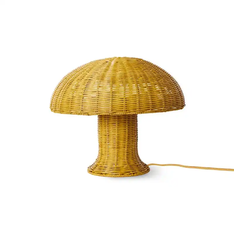 Okazja Lampa stołowa Rattan, musztardowa, HKliving