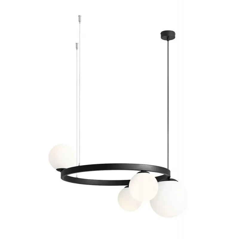 Lampa wisząca Garda 4 ring, czarna, Aldex Łatwy zwrot