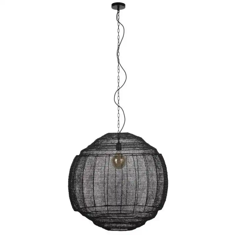 Cena promocyjna Lampa wisząca Meezan, XL, czarny, Dutchbone