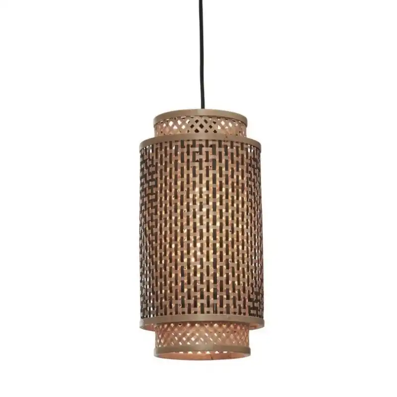 Lampa wisząca Bhutan, L, czarna/naturalna, Good&Mojo Ostatnie sztuki