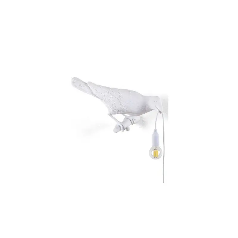 Bezpieczne zakupy Lampa ścienna Bird Looking Right indoor, biały, Seletti