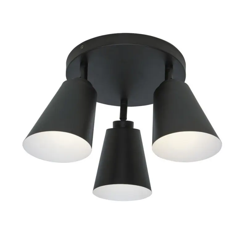 Lampa sufitowa Bremen, potrójna czarna, It‘s About RoMi Hit sprzedaży