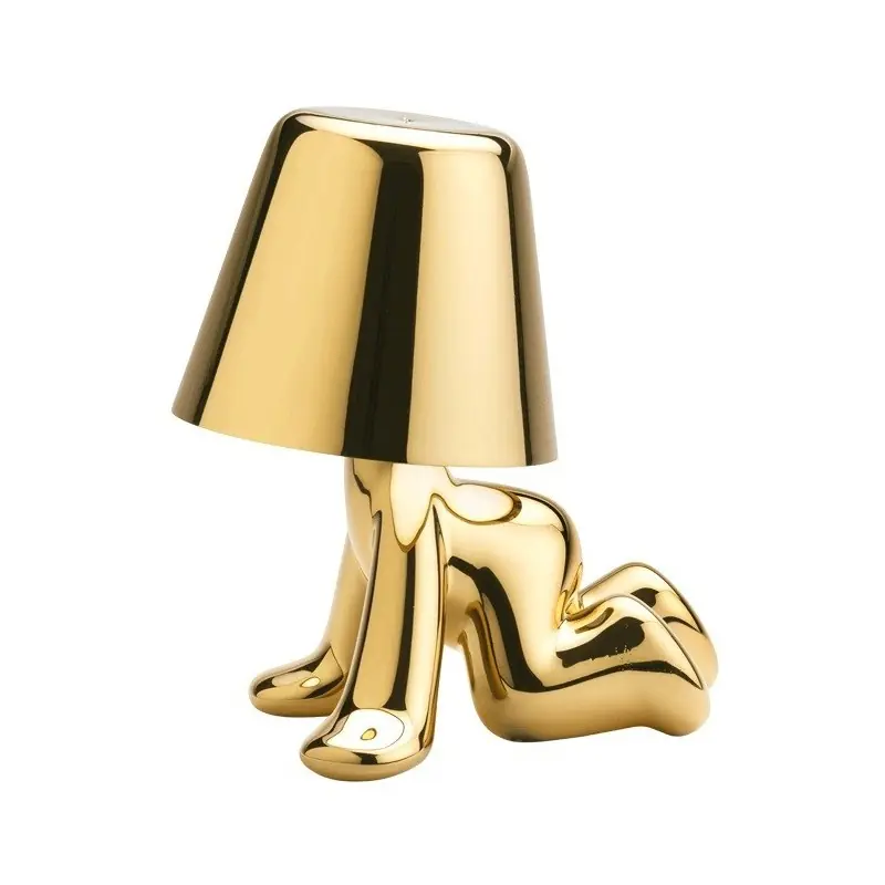 Nie przegap Lampa stołowa Ron Golden Brothers, złota, QeeBoo