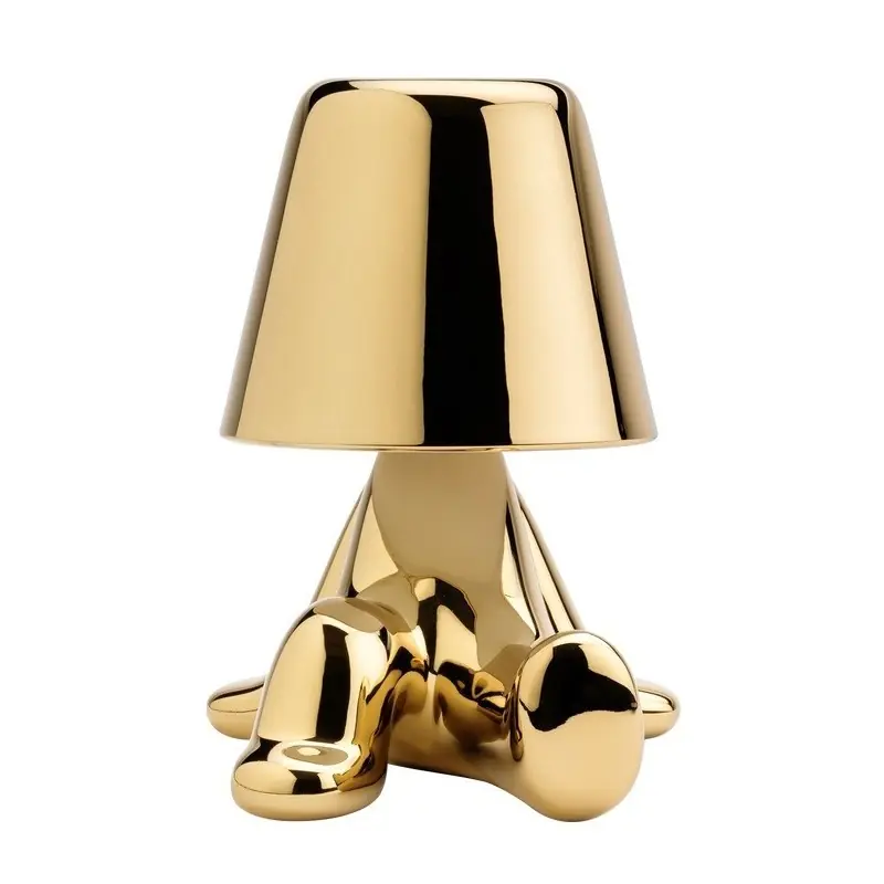 Ostatnia szansa Lampa stołowa Bob Golden Brothers, złota, QeeBoo