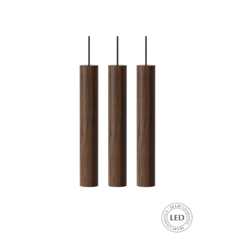 Wybór klientów Drewniana lampa wisząca Chimes Cluster 3, ciemny dąb, UMAGE