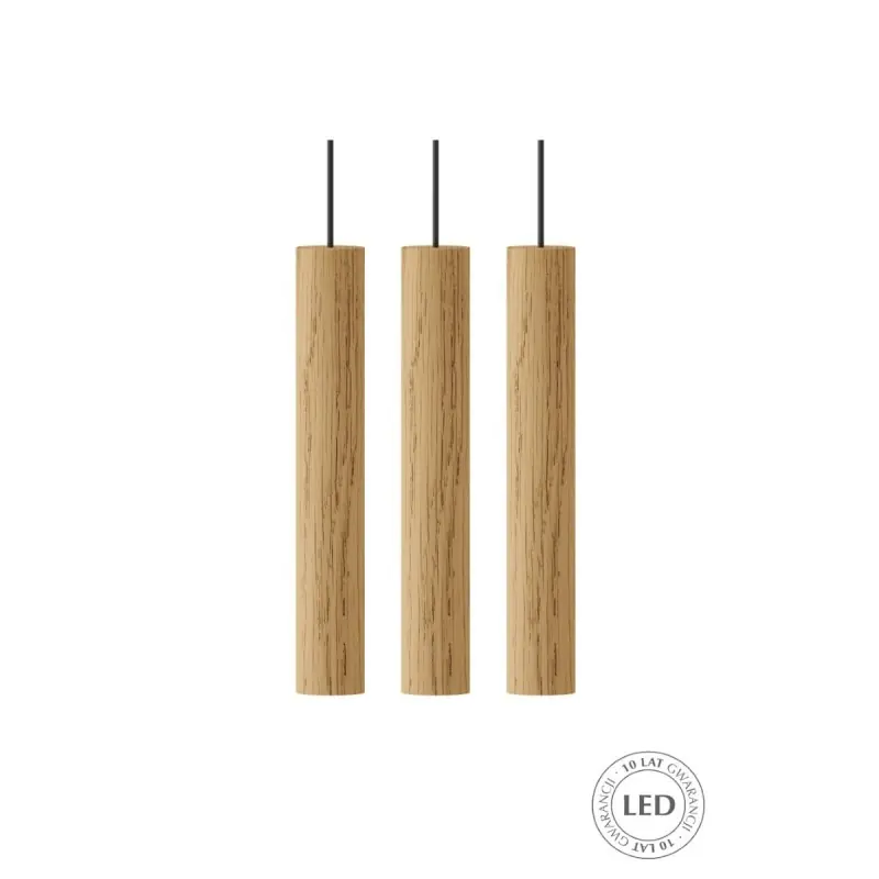 Premium Drewniana lampa wisząca Chimes Cluster 3, jasny dąb, UMAGE